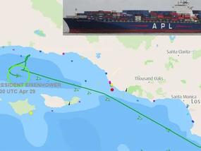 事故丨一艘集装箱船在洛杉矶起火！曾挂靠上海、青岛等国内港口